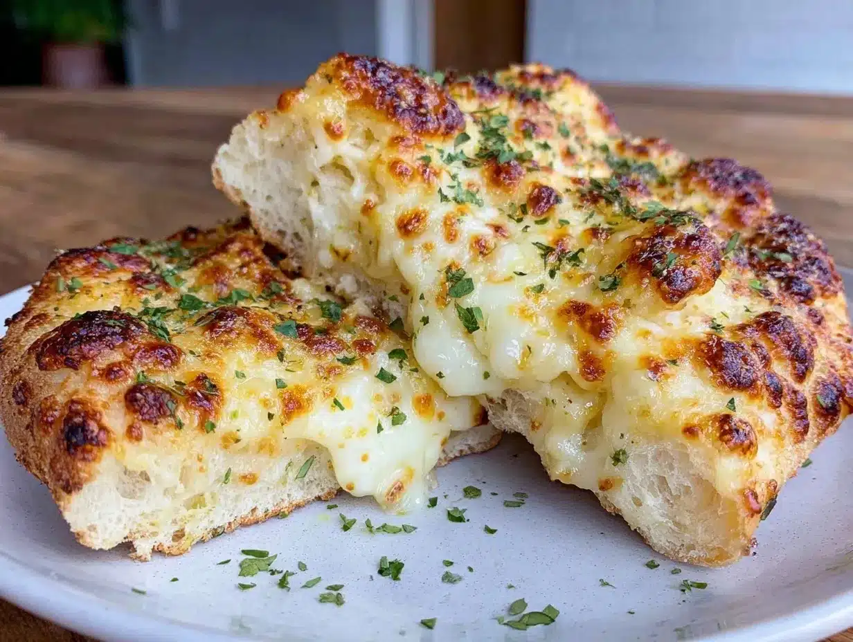 crispy cheesy garlic bread pizza preparation steps
