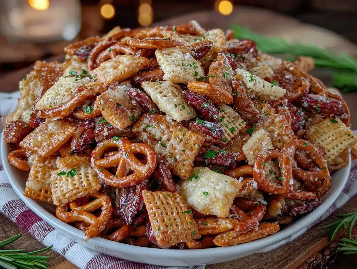 crispy homemade chex mix preparation steps
