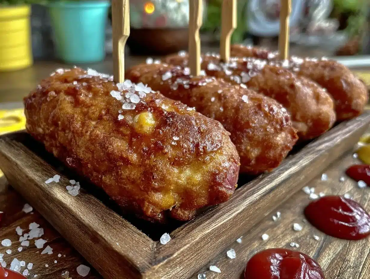 crispy homemade fair style corn dogs preparation steps