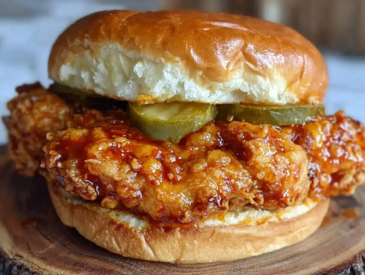 crispy Nashville hot chicken sandwich preparation steps
