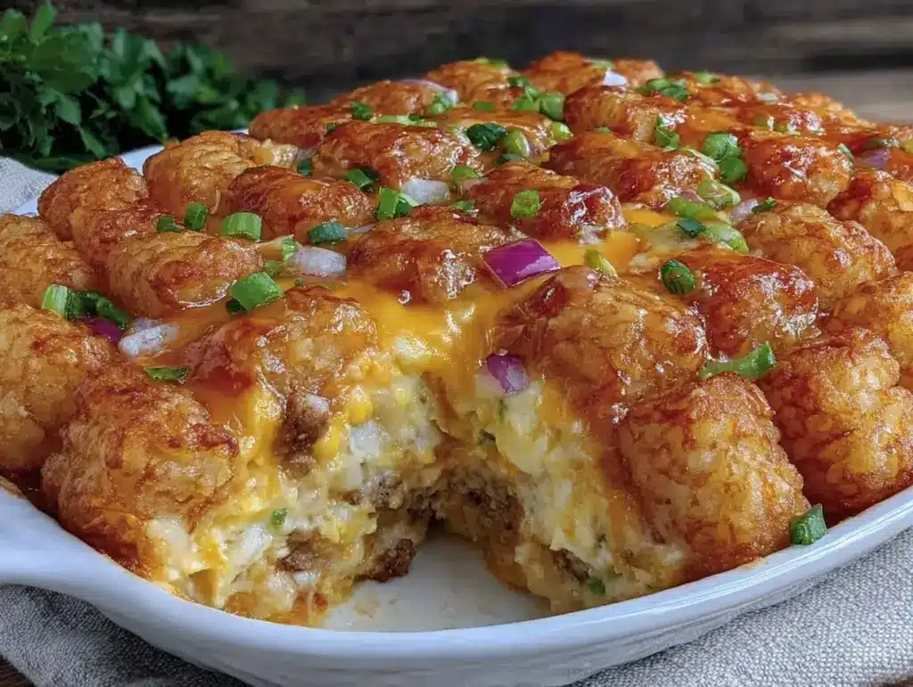 crispy tater tot breakfast casserole - featured image