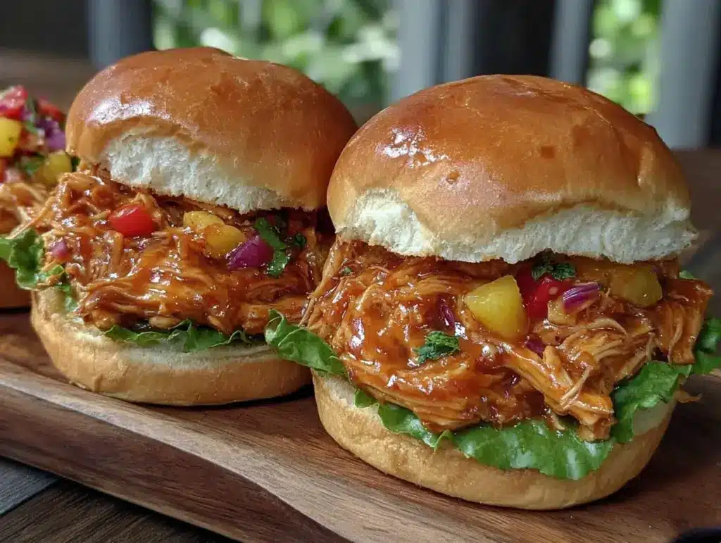 crockpot hawaiian chicken sliders - featured image
