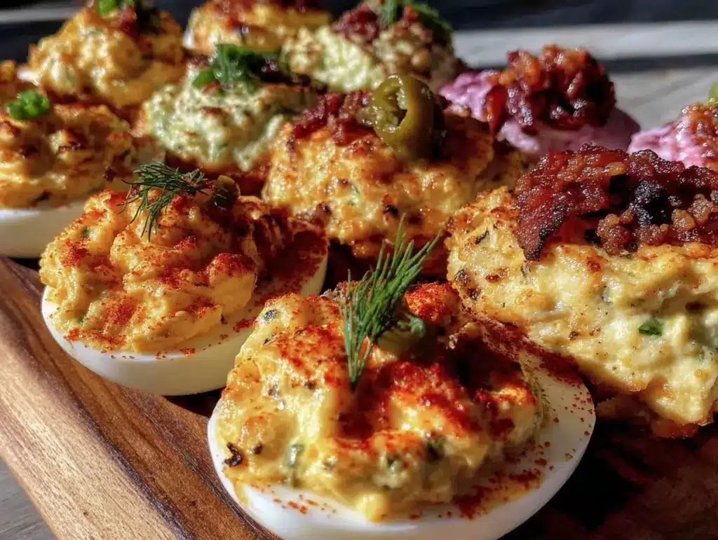 deviled eggs six ways - featured image