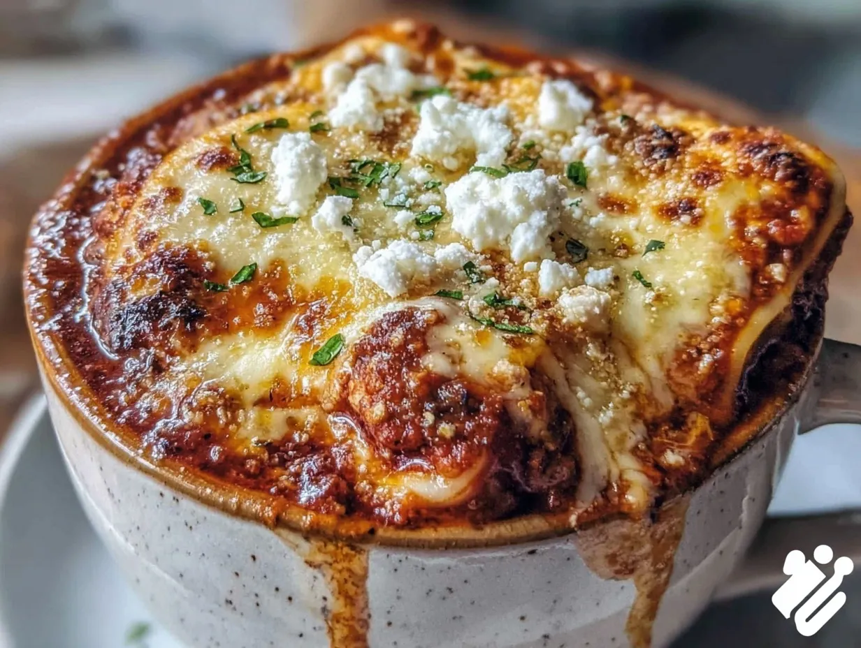 easy cheesy one-serving mug lasagna preparation steps