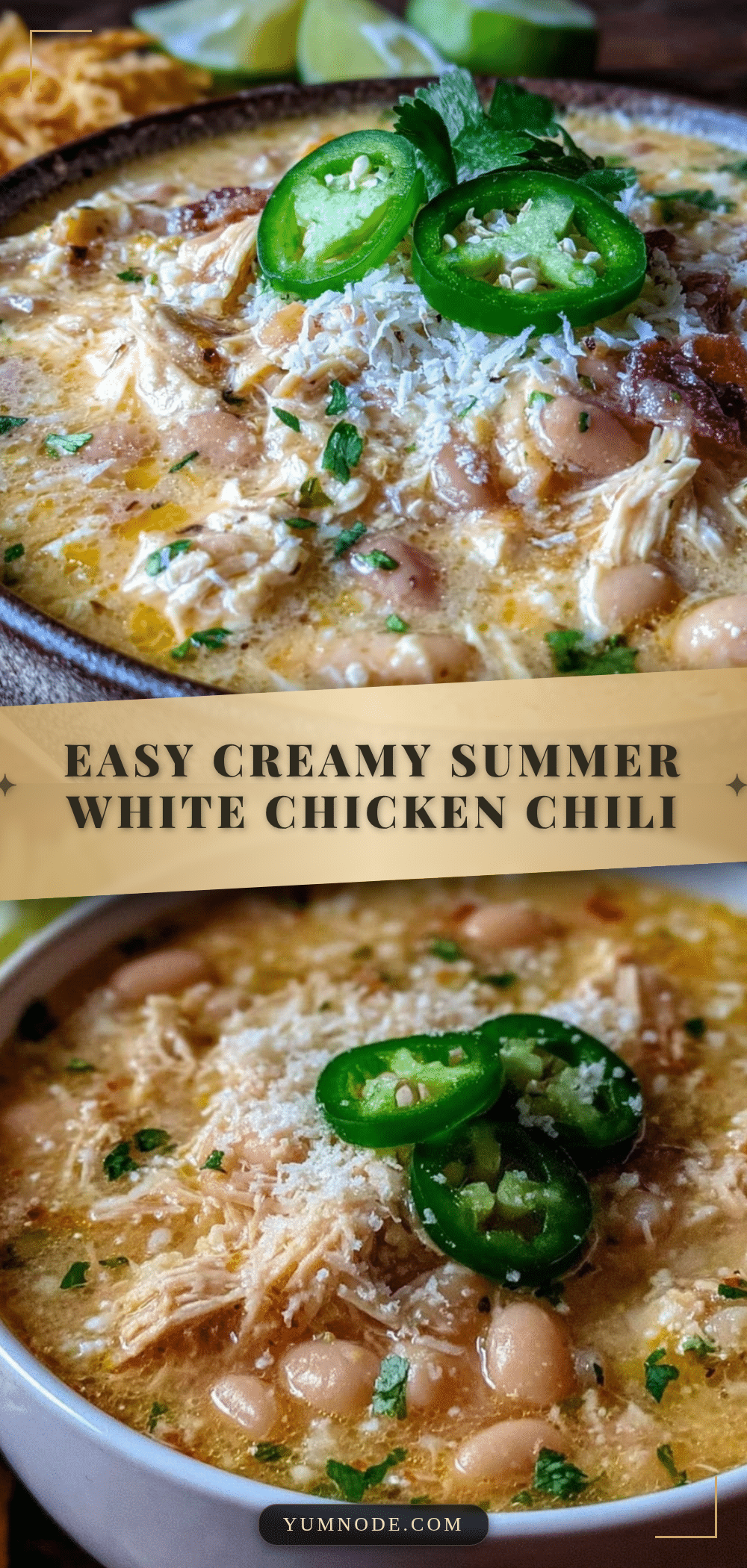 easy creamy summer crockpot white chicken chili recipe