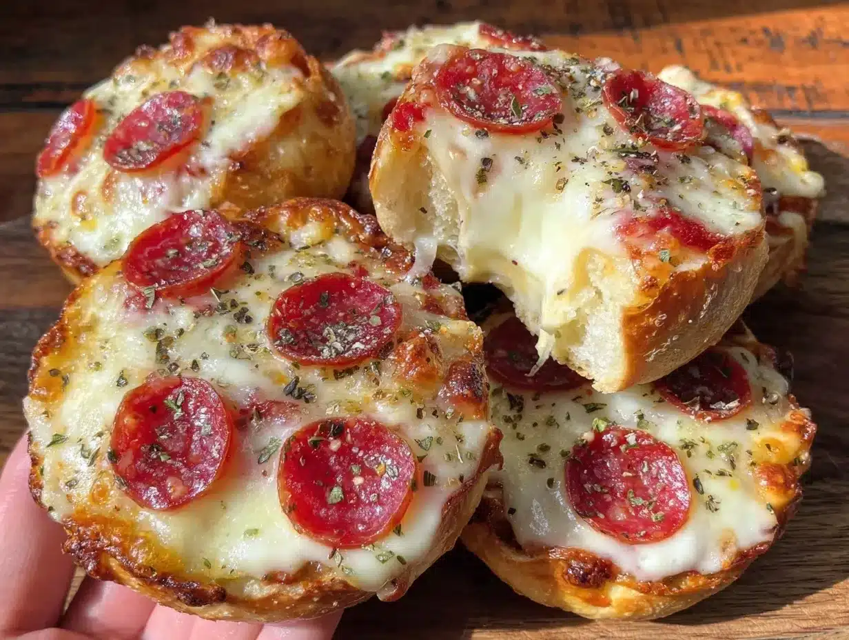 easy crispy mini pepperoni pizza bagel bites preparation steps