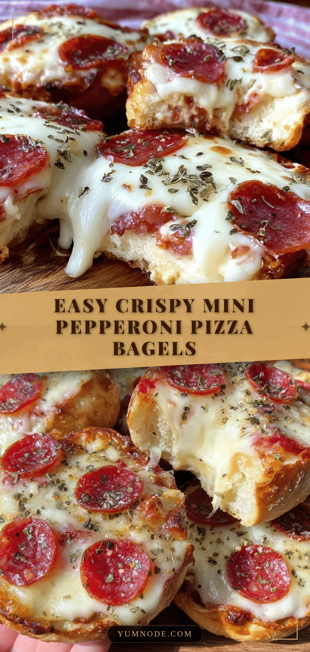 easy crispy mini pepperoni pizza bagel bites recipe