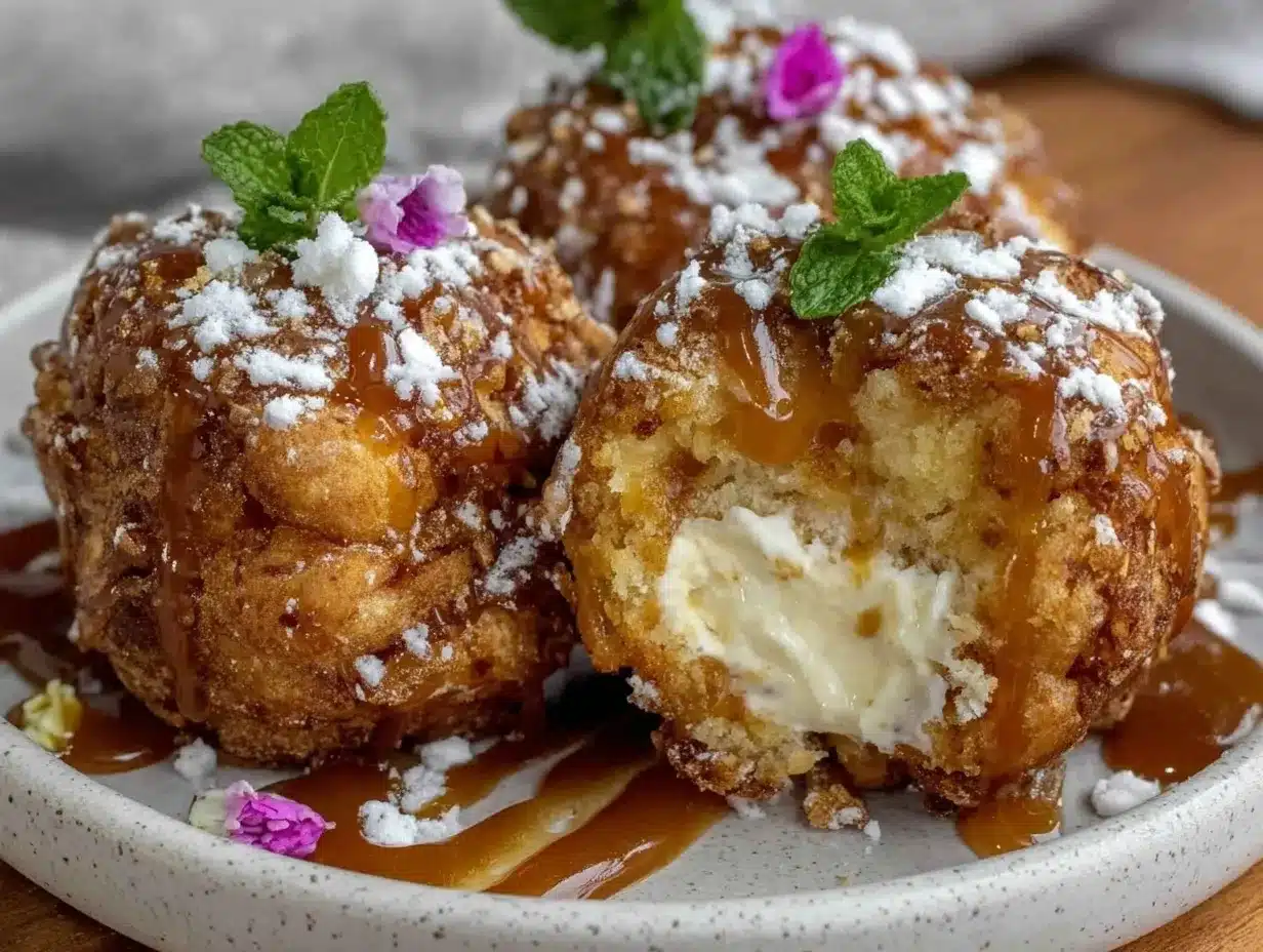 easy fried ice cream bites without deep frying preparation steps