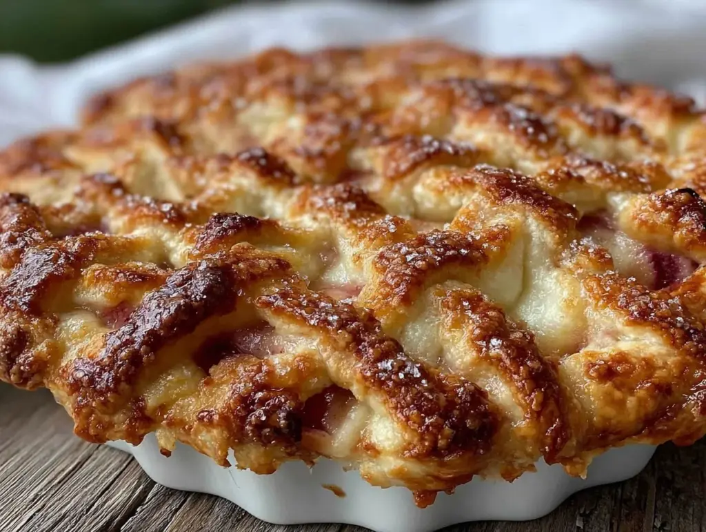 Easy Tangy Rhubarb Custard Pie - featured image