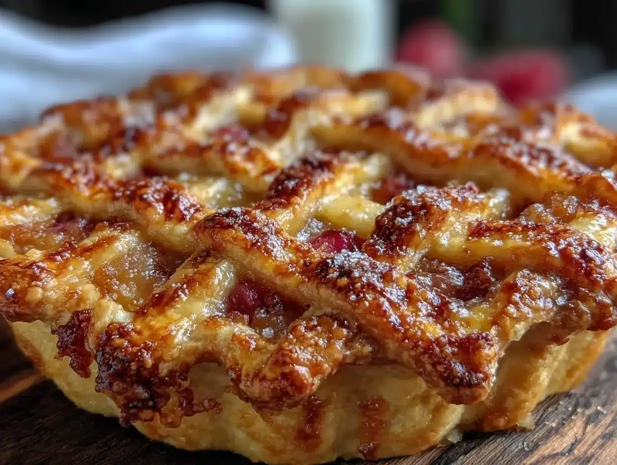 Easy Tangy Rhubarb Custard Pie preparation steps