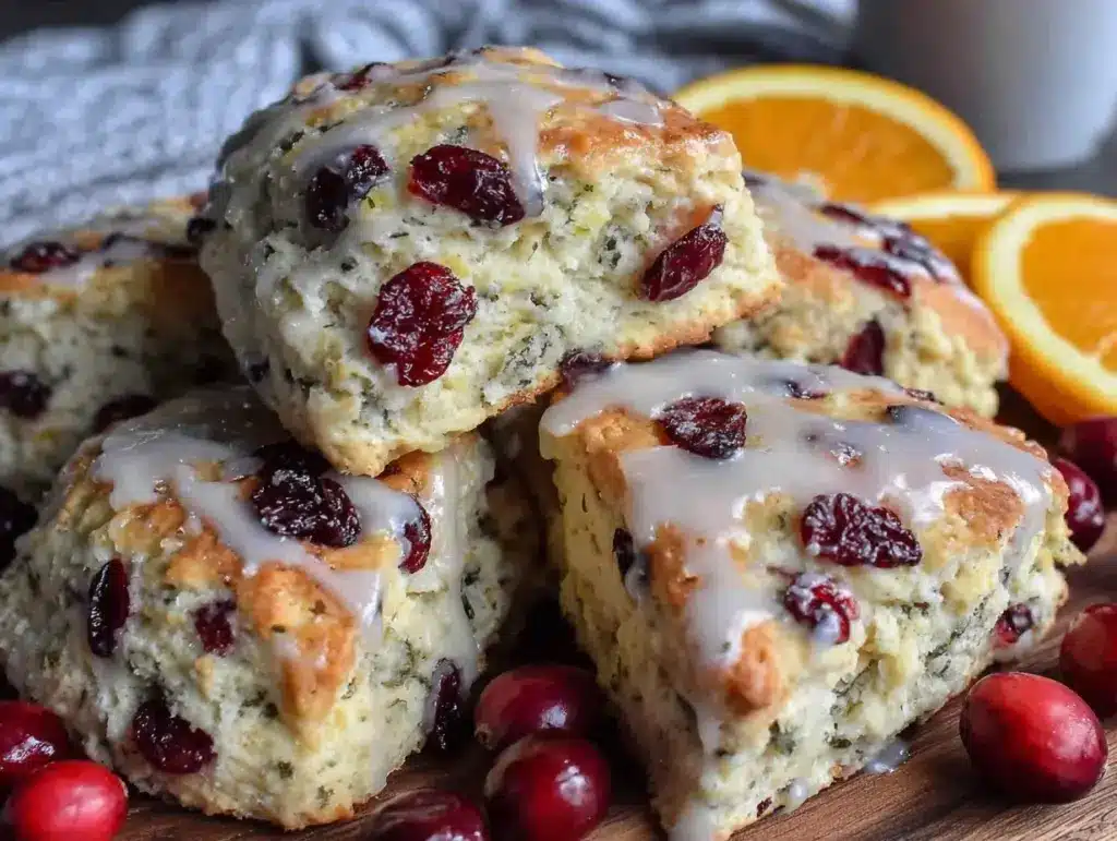 fluffy cranberry orange scones - featured image