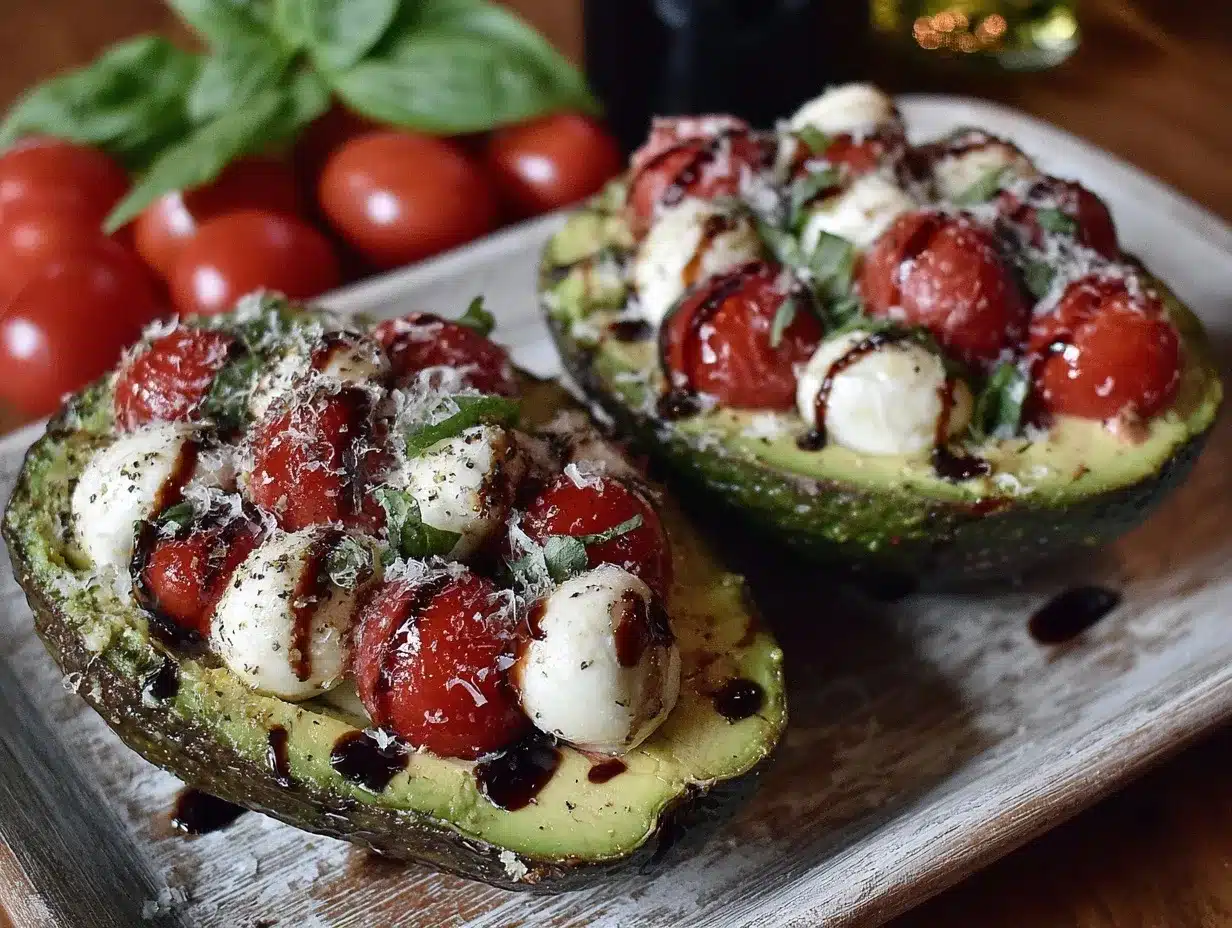 Fresh Caprese Stuffed Avocado Boats preparation steps