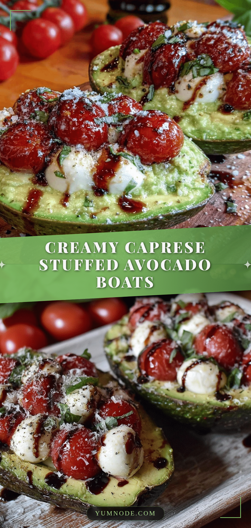 Fresh Caprese Stuffed Avocado Boats recipe