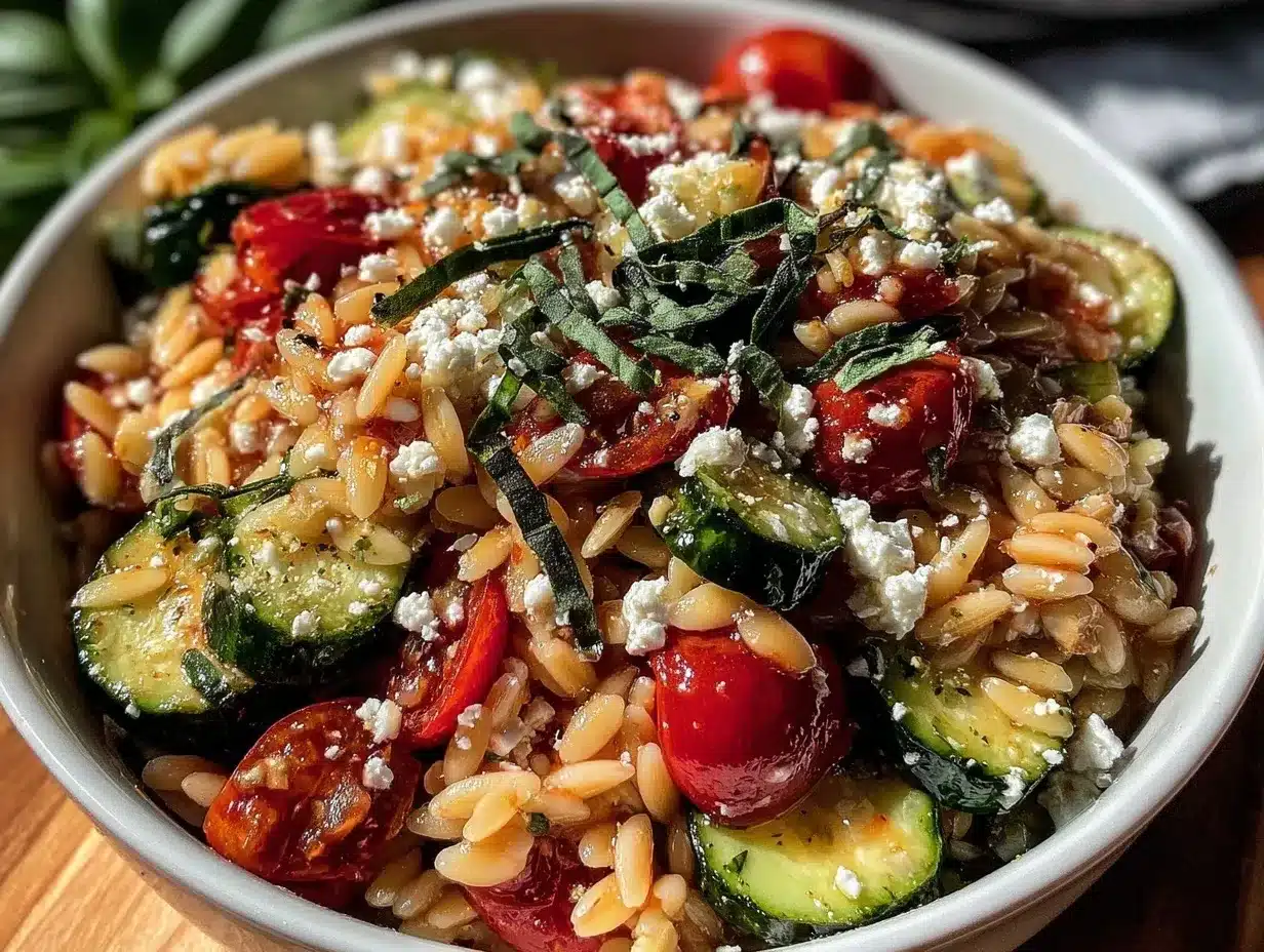 fresh cold orzo salad preparation steps