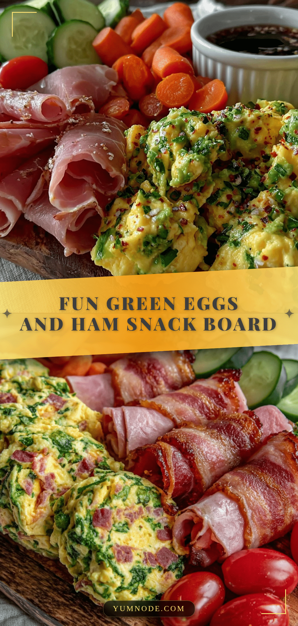 fresh green eggs and ham snack board recipe