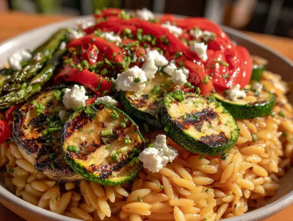 fresh lemon herb orzo - featured image