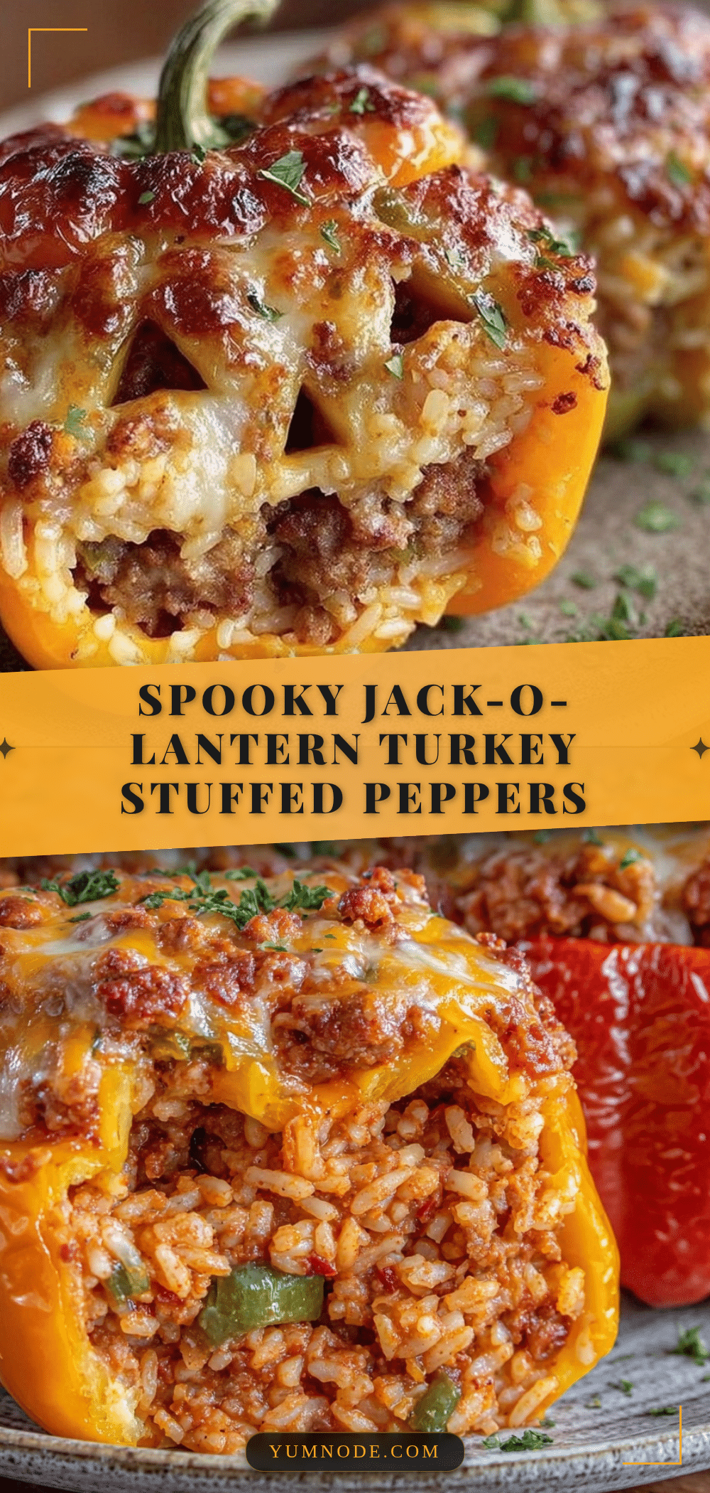 jack-o-lantern stuffed peppers recipe