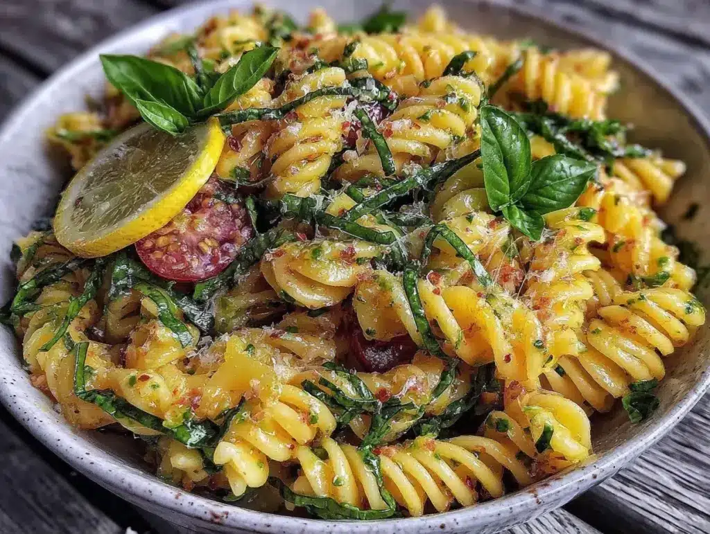 lemon basil pasta salad - featured image
