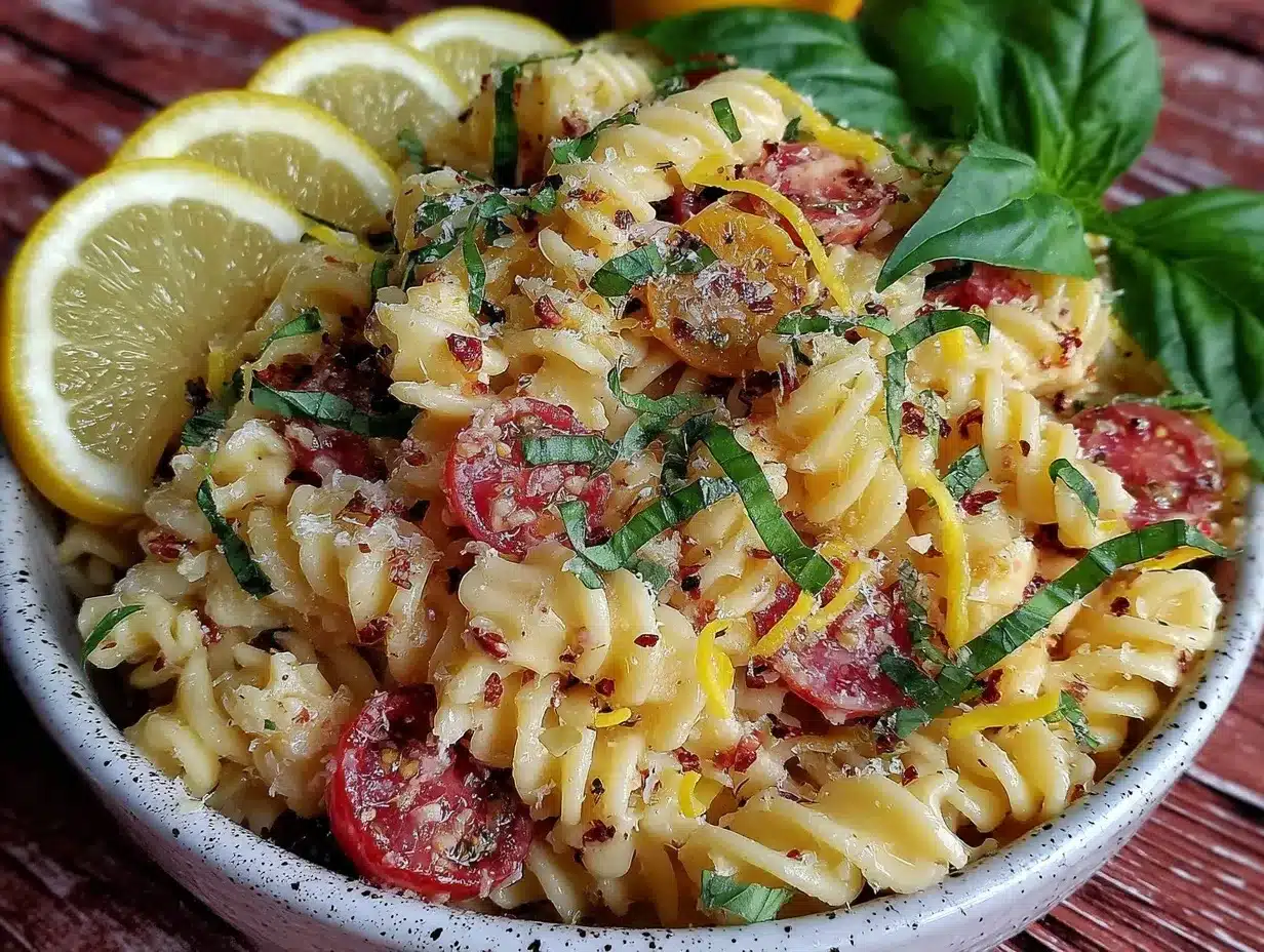 lemon basil pasta salad preparation steps