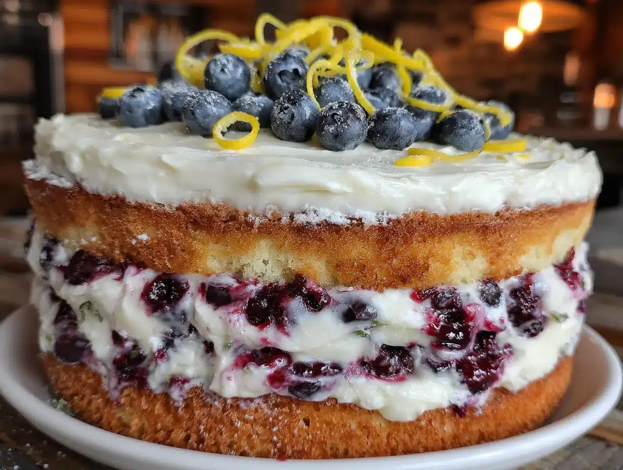 lemon blueberry layer cake preparation steps