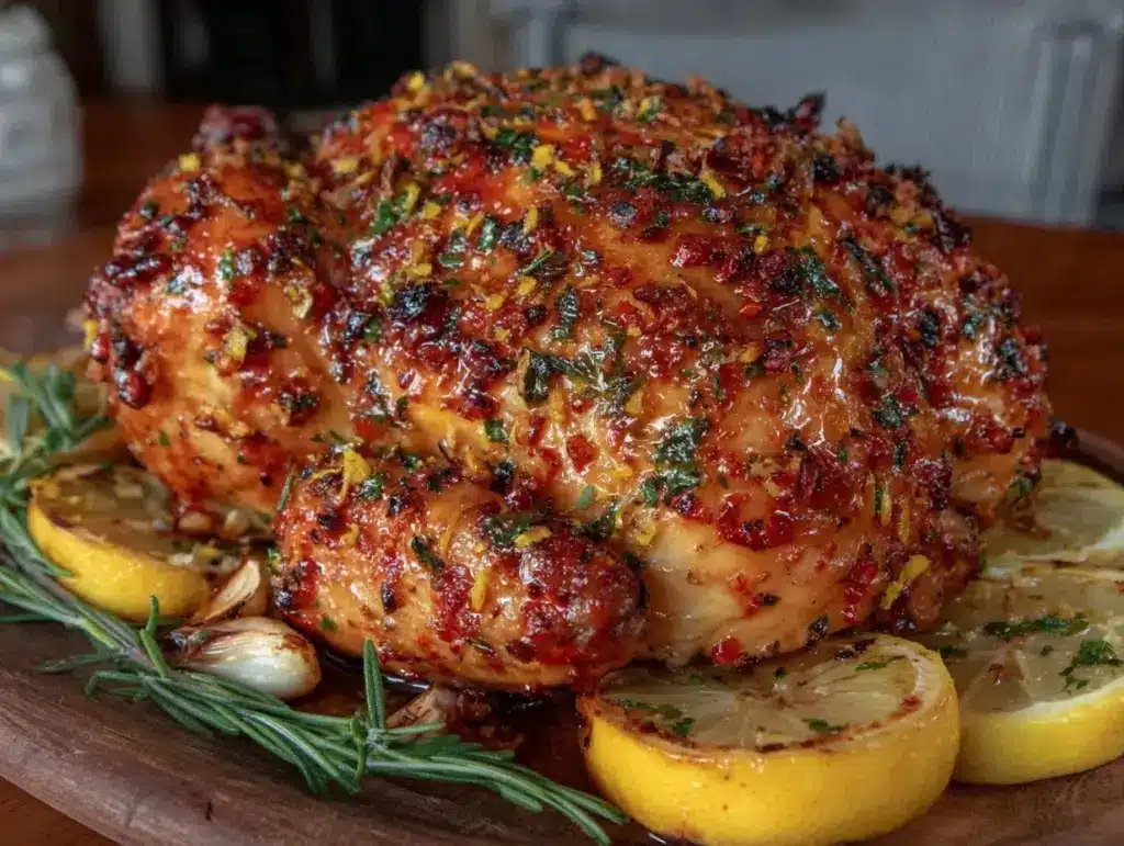 lemon herb roast chicken - featured image