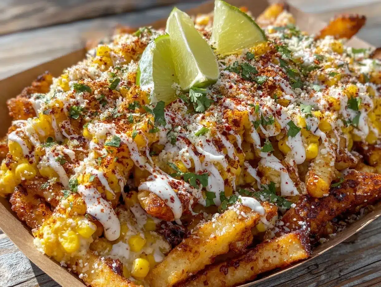 loaded elote fries preparation steps