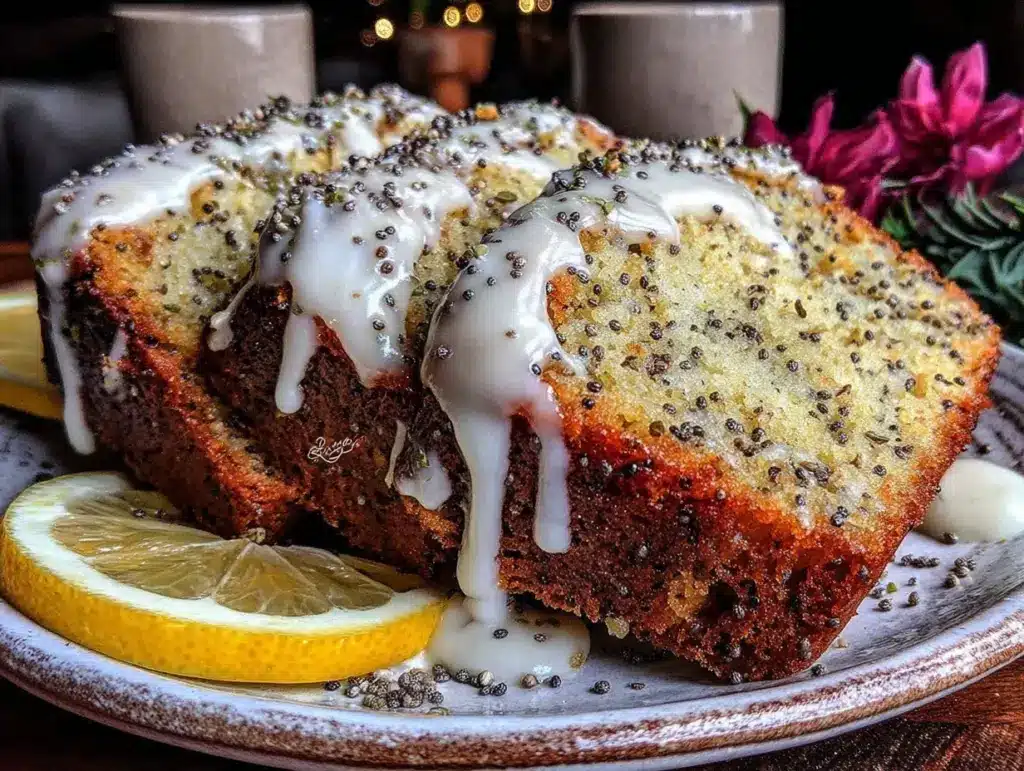 moist gluten-free lemon poppy seed brunch cake - featured image
