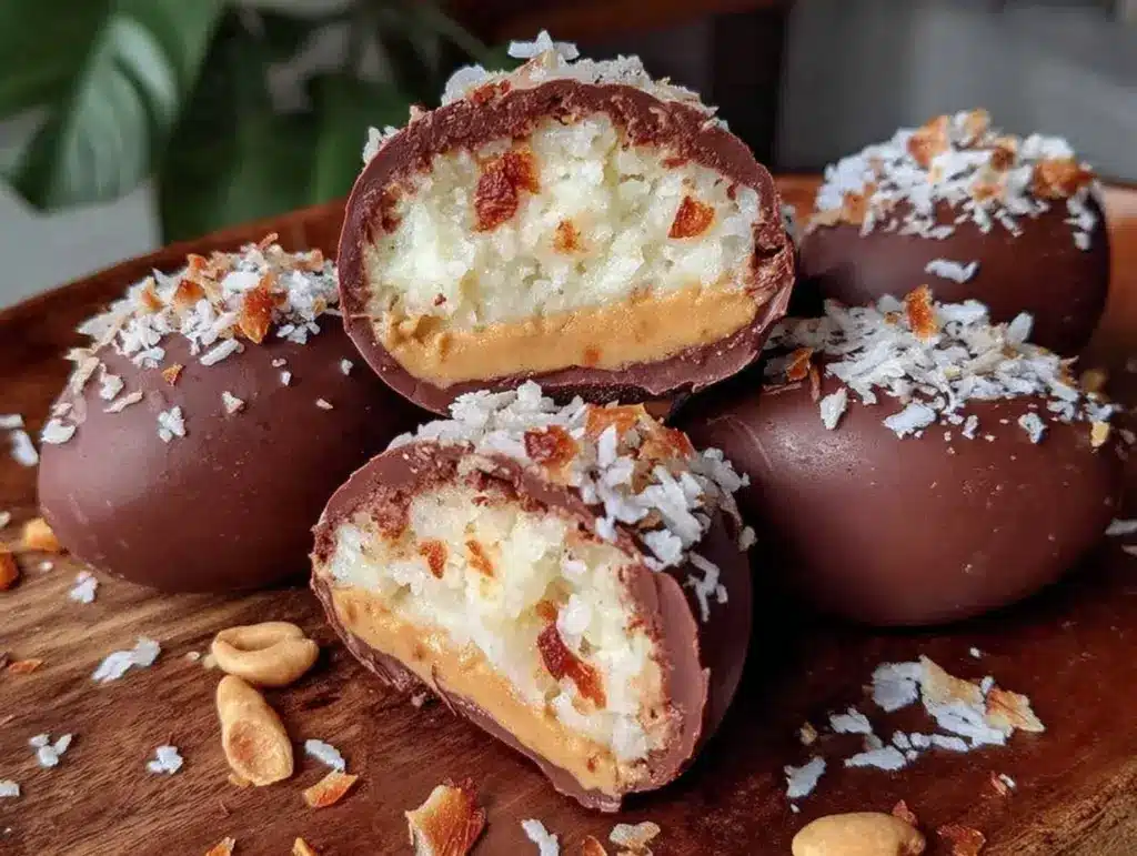 no-bake peanut butter chocolate eggs - featured image