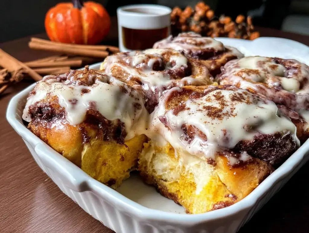 pumpkin spice cinnamon rolls - featured image