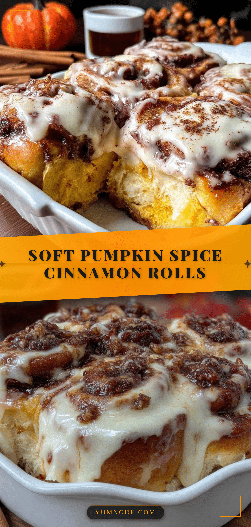 pumpkin spice cinnamon rolls recipe