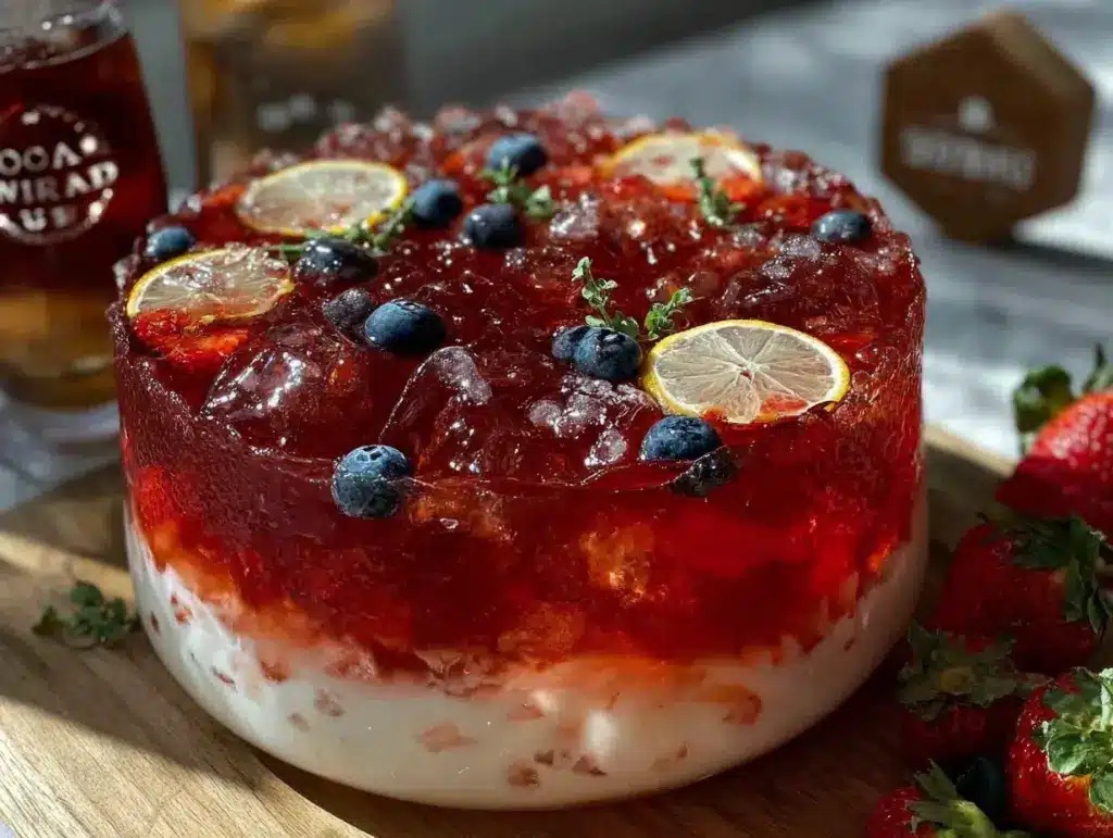 red white and blue layered lemonade punch - featured image