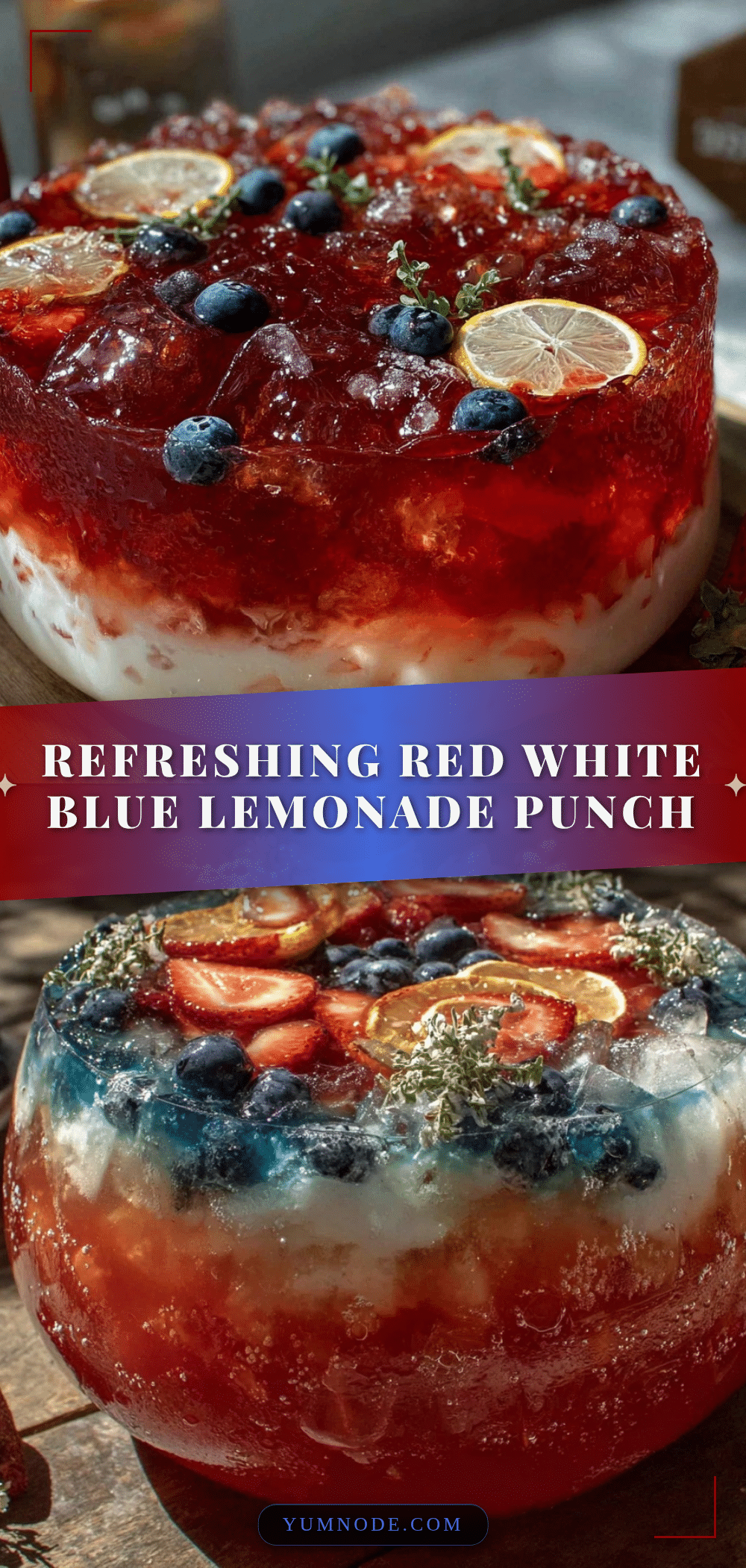 red white and blue layered lemonade punch recipe