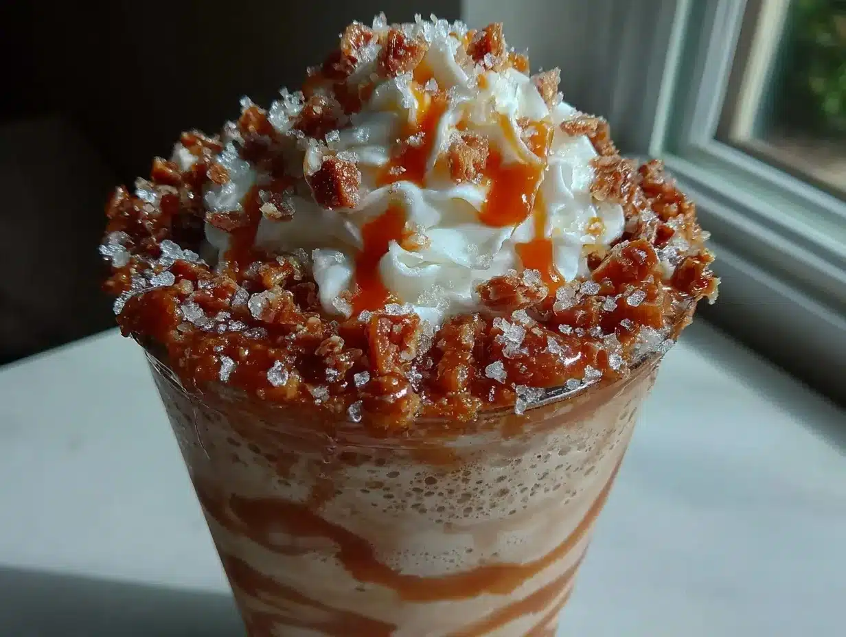 Starbucks Frozen Caramel Ribbon Crunch Frappuccino preparation steps