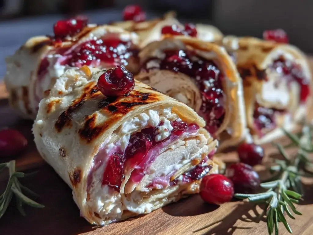 turkey cranberry cream cheese pinwheel sandwiches - featured image