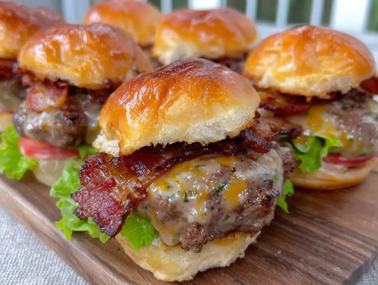 bacon cheddar ranch burger sliders preparation steps