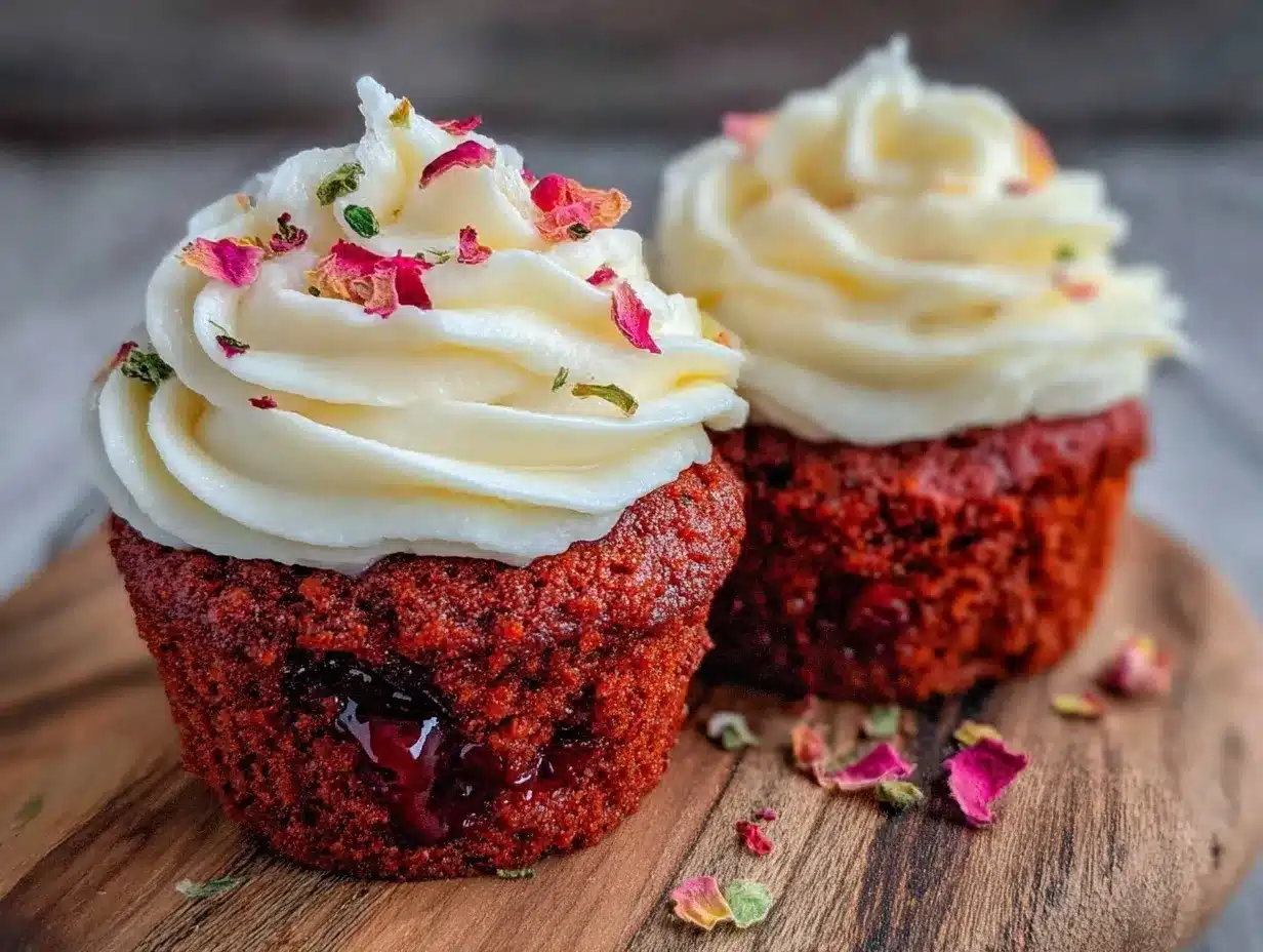bleeding heart red velvet cupcakes preparation steps