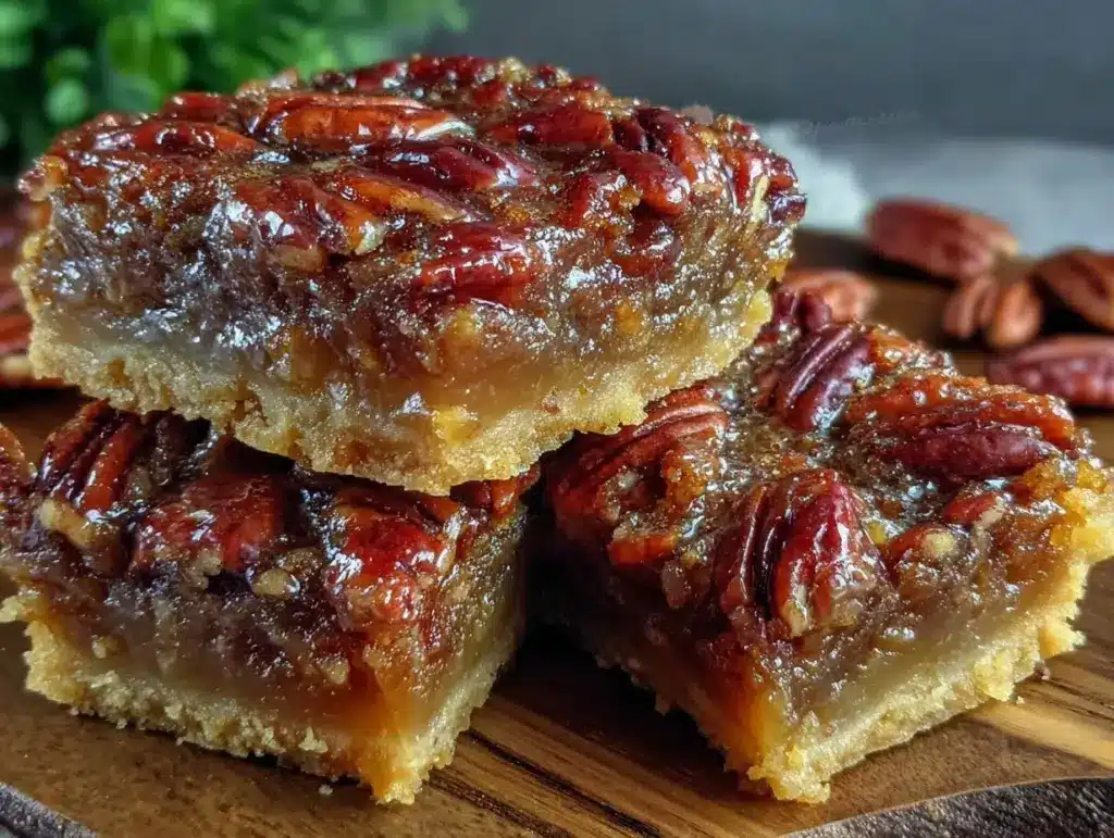 bourbon pecan pie bars - featured image