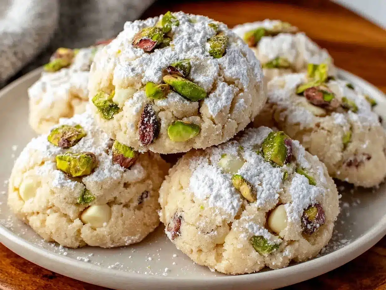chewy white chocolate pistachio cookies preparation steps