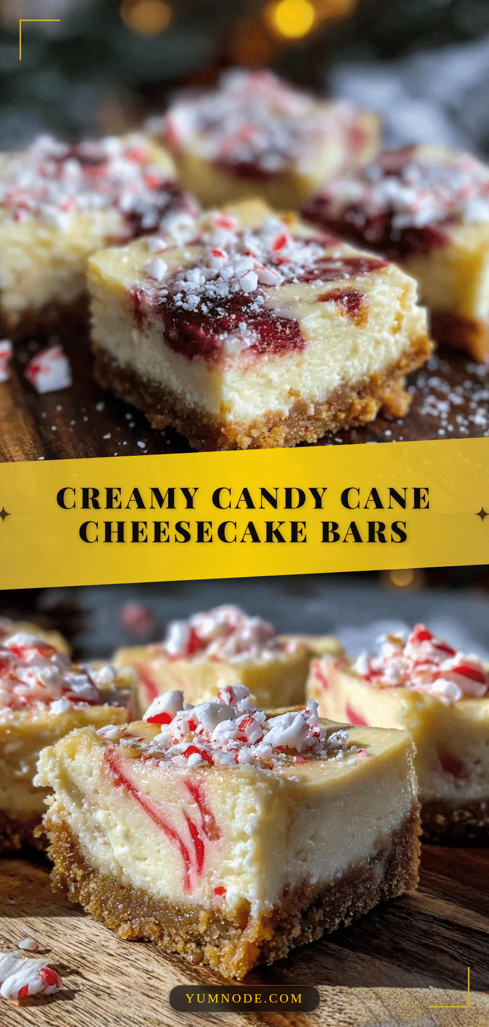 creamy candy cane cheesecake bars recipe