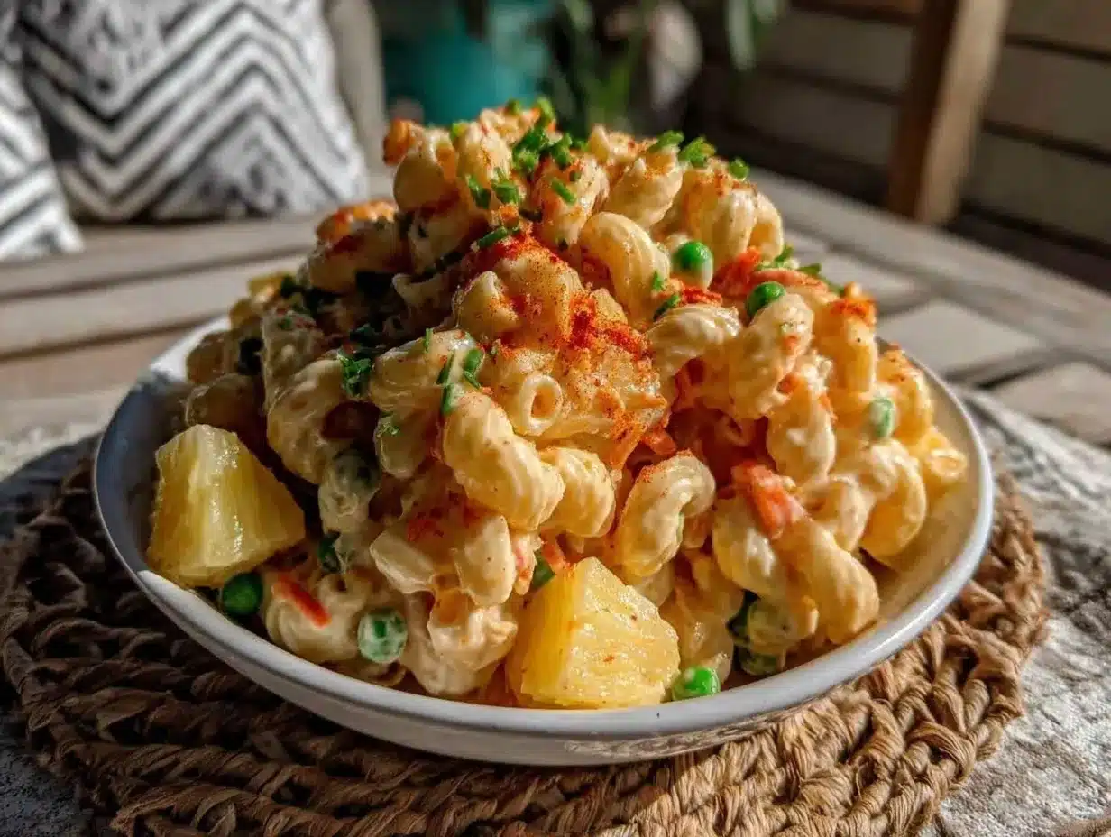 creamy Hawaiian macaroni salad preparation steps