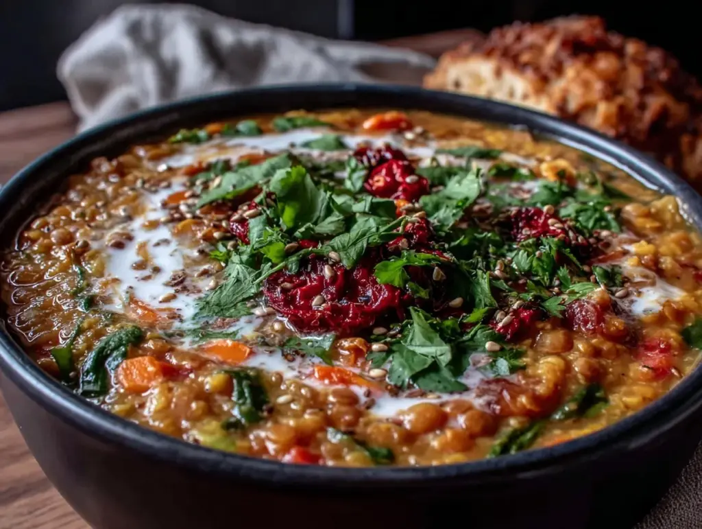 creamy one-pot coconut curry lentil soup - featured image