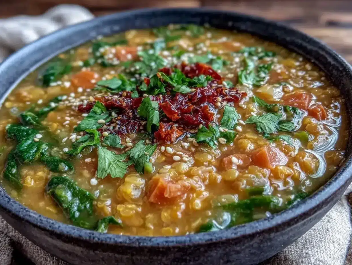 creamy one-pot coconut curry lentil soup preparation steps