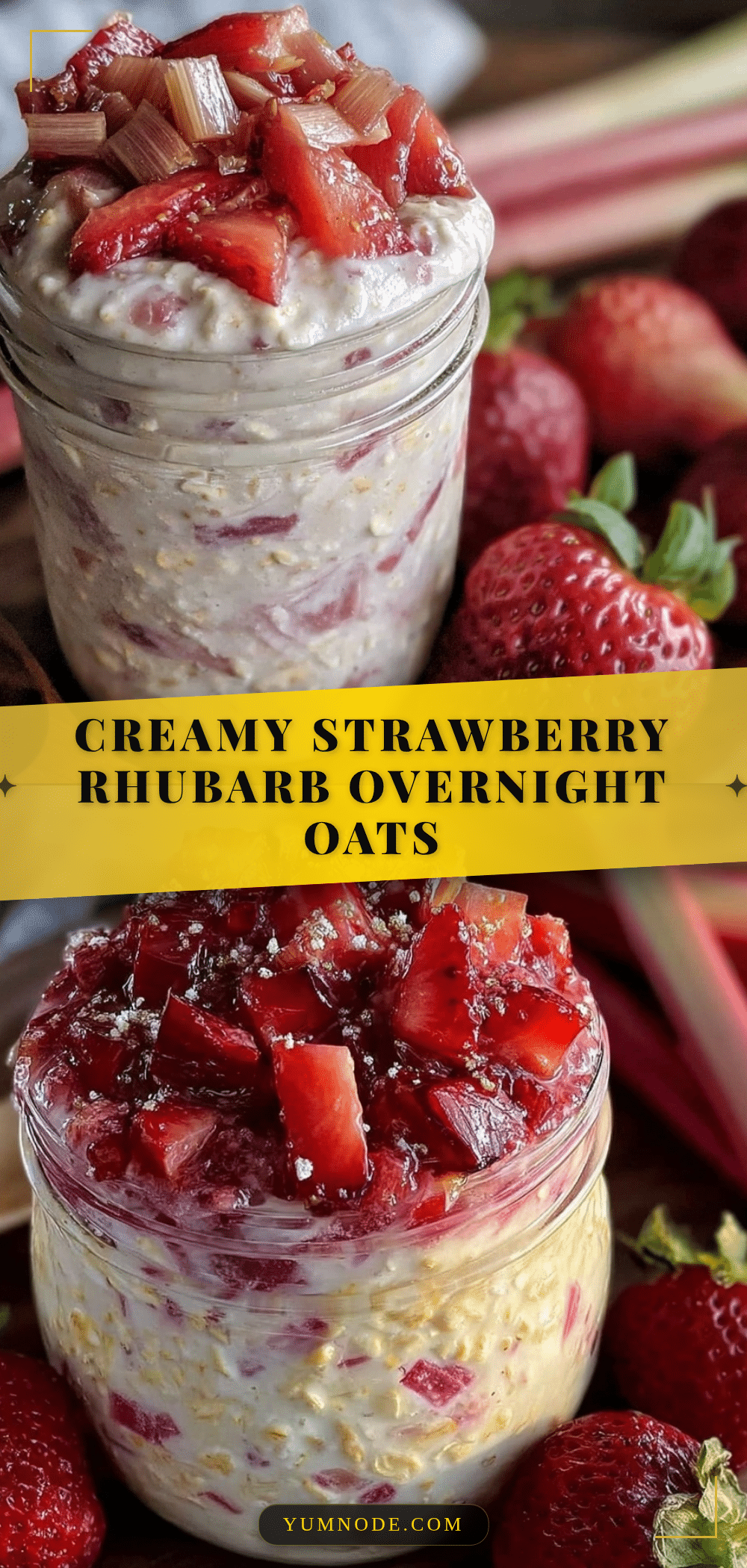 creamy strawberry rhubarb overnight oats recipe