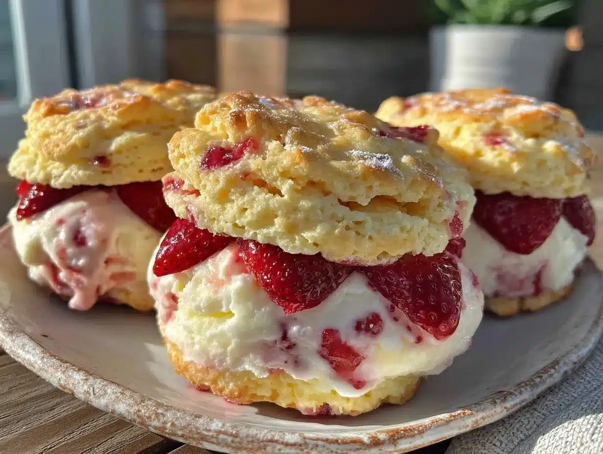 creamy strawberry shortcake ice cream sandwiches preparation steps