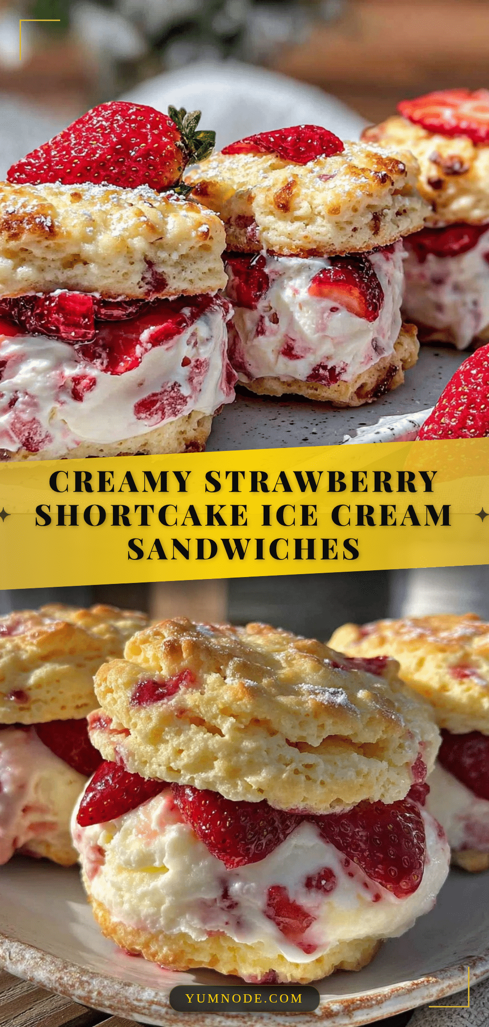 creamy strawberry shortcake ice cream sandwiches recipe