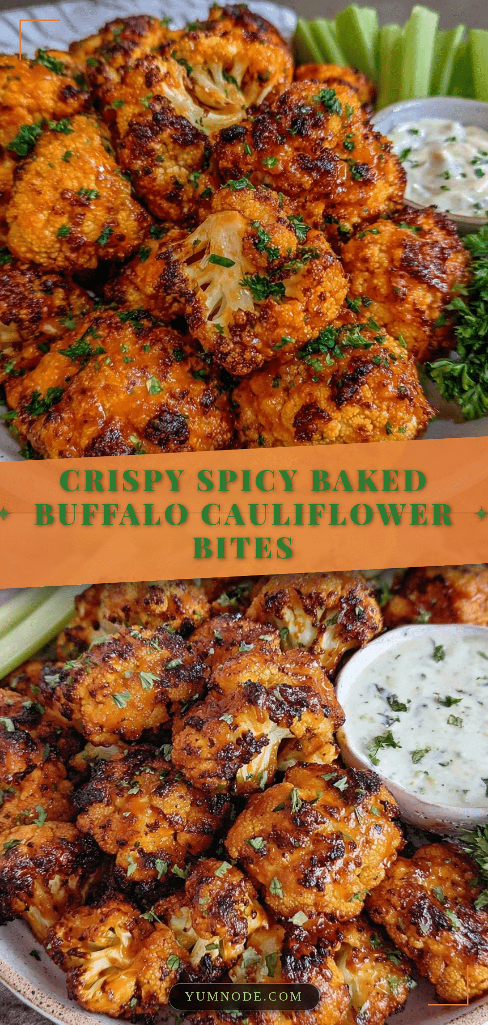 crispy baked buffalo cauliflower bites recipe