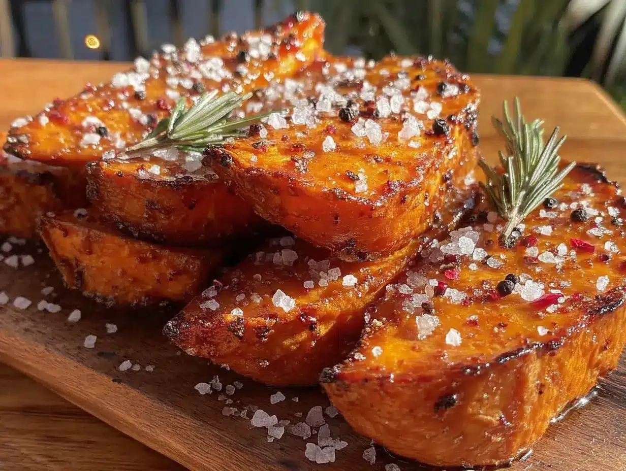 crispy pink salt roasted sweet potato wedges preparation steps