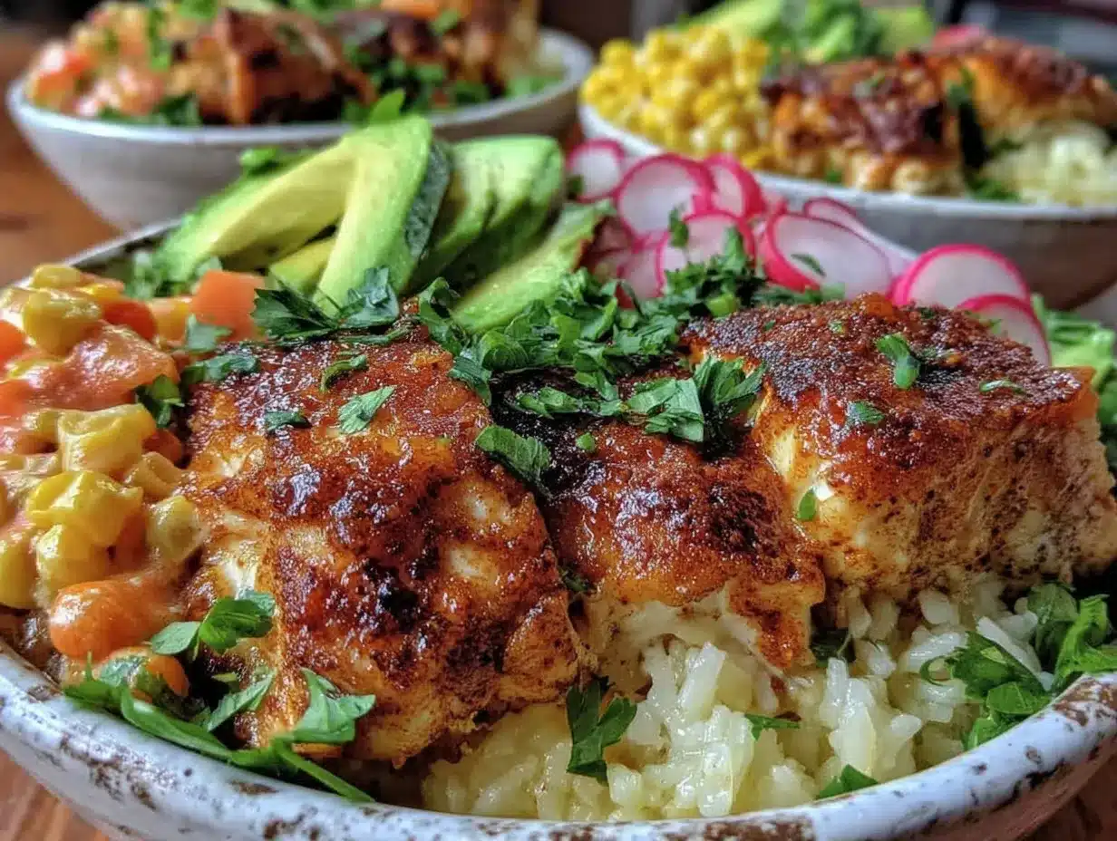 crispy sheet pan fish taco bowls preparation steps