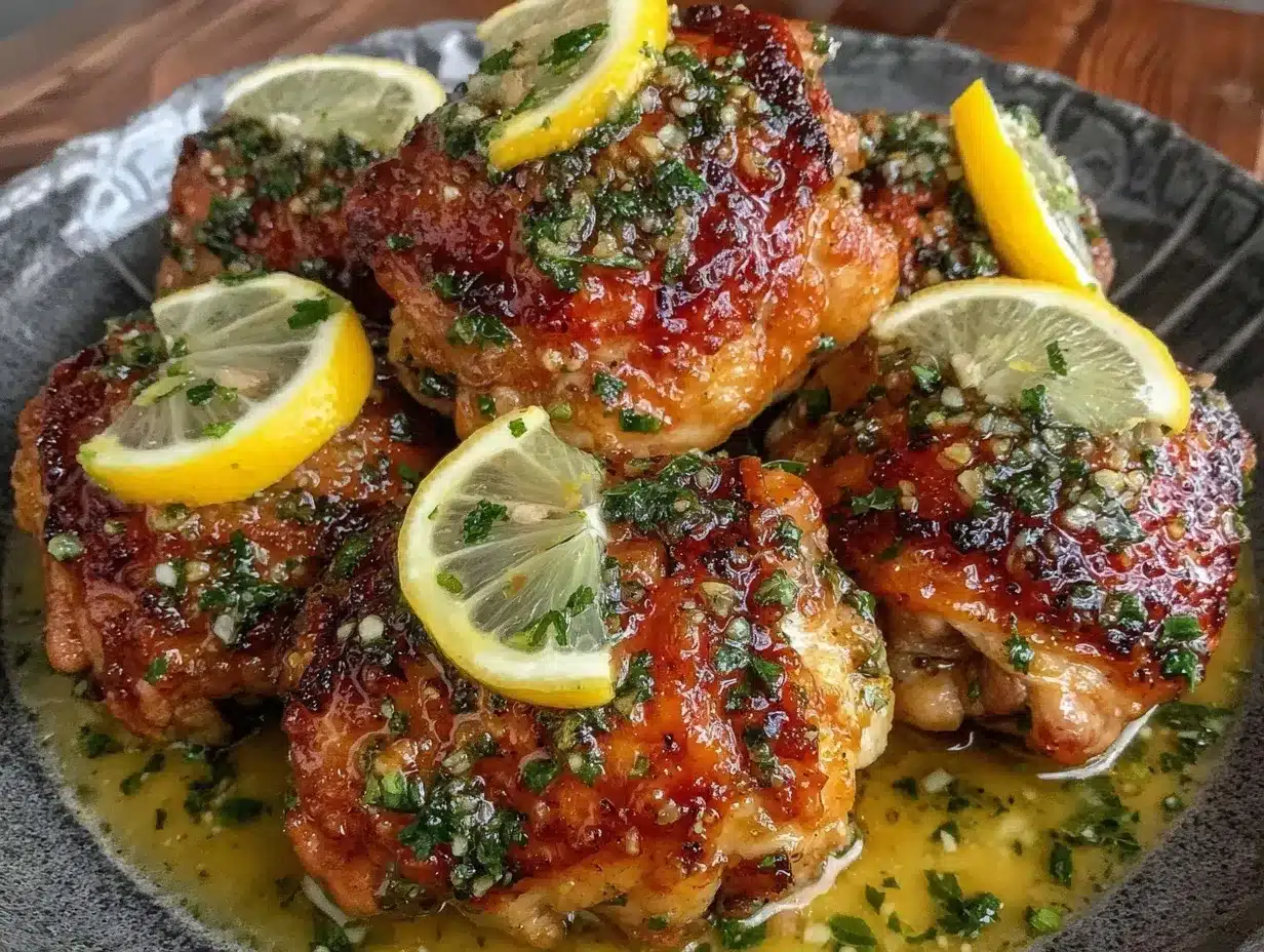 easy crockpot lemon garlic butter chicken thighs preparation steps