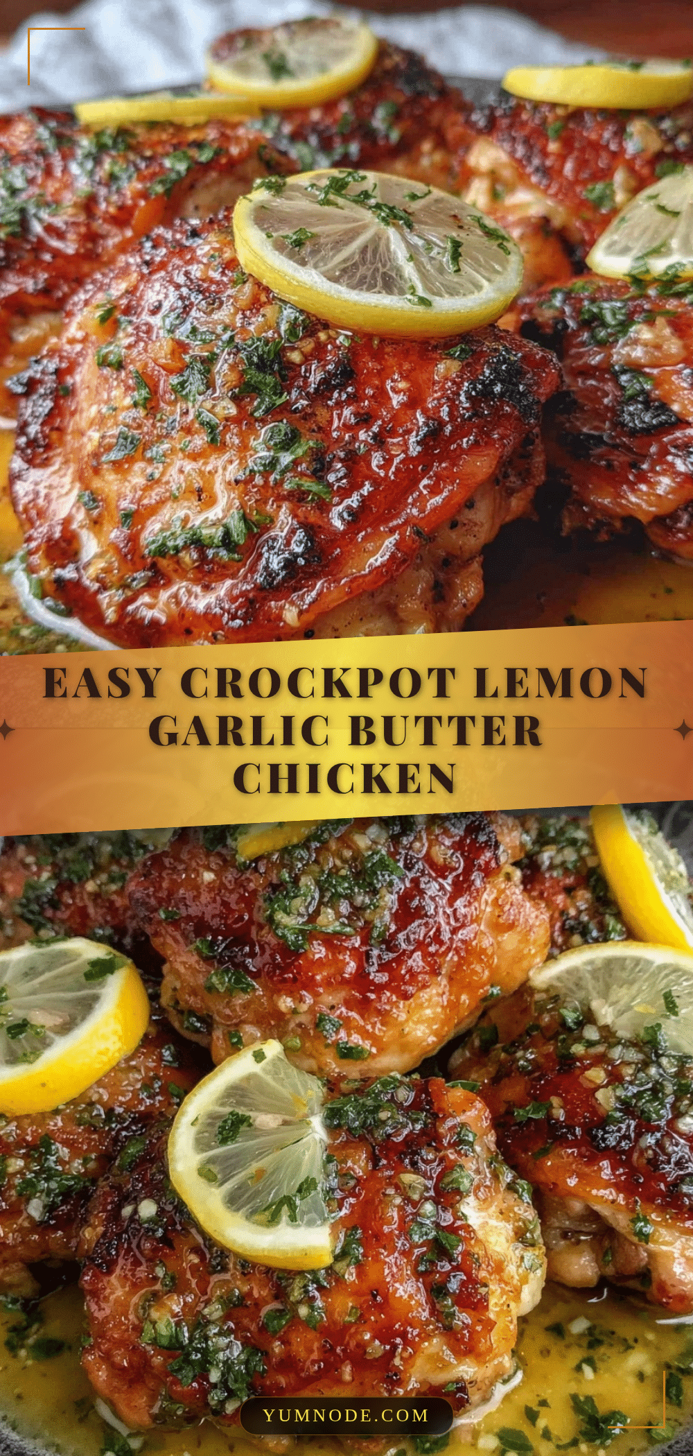 easy crockpot lemon garlic butter chicken thighs recipe